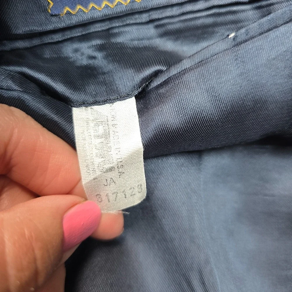 Polo University Club Ralph Lauren Blazer Mens 42L Blue Pinstripe Made In USA